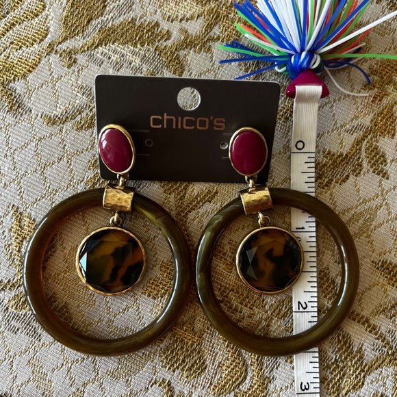CHICOS EARRINGS Jewelry - Chicos NWT Circle Drop Dangle Earrings